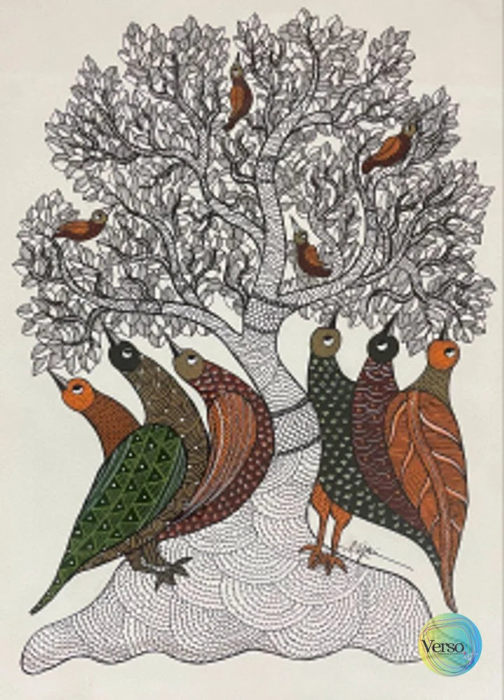 Tribal Gond Arts 5 29.7 x 42.0 cm / Mixed / Unframed, shipped in a roll