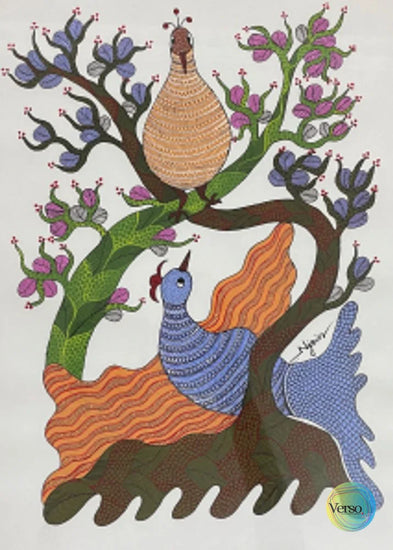 Tribal Gond Arts 6 29.7 x 42.0 cm / Mixed / Unframed, shipped in a roll