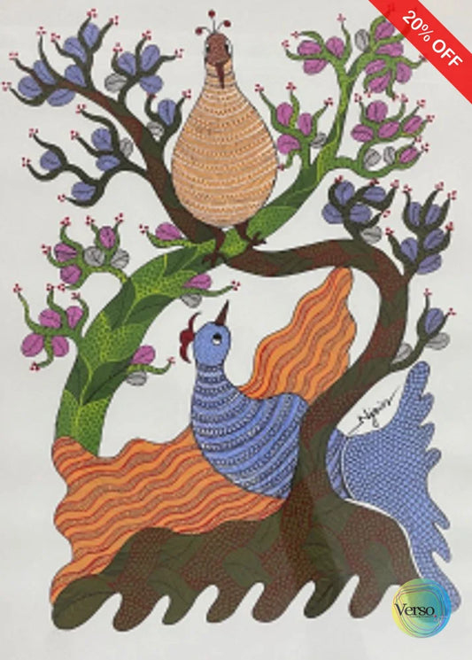 Tribal Gond Arts 6 29.7 x 42.0 cm / Mixed / Unframed, shipped in a roll