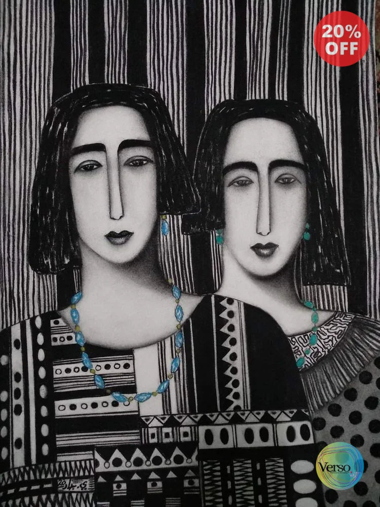 Two Girls series 1 50 x 70 cm / Mixed / Unframed, shipped in a roll