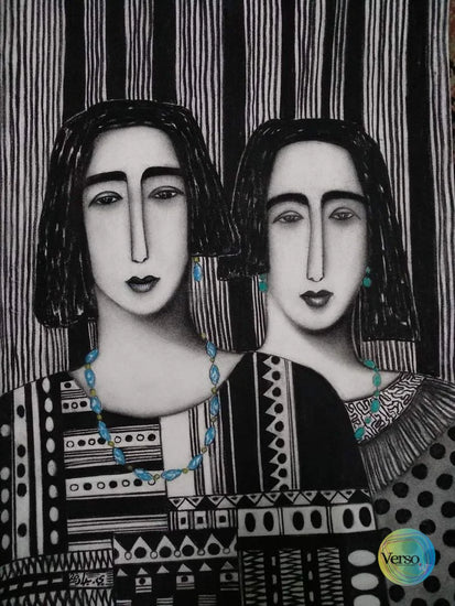 Two Girls series 1 50 x 70 cm / Mixed / Unframed, shipped in a roll