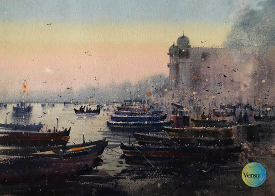 Varanasi Series 1 14 x 10 inch / Watercolor / Unframed, shipped in a roll