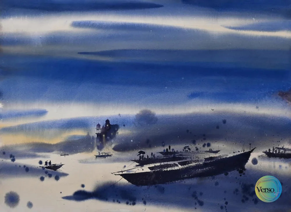 Varanasi Series 3 30 x 22 inch / Watercolor / Unframed, shipped in a roll