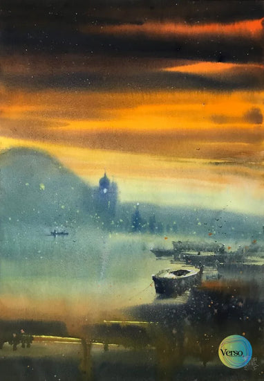 Varanasi Series 6 14 x 20 inch / Watercolor / Unframed, shipped in a roll