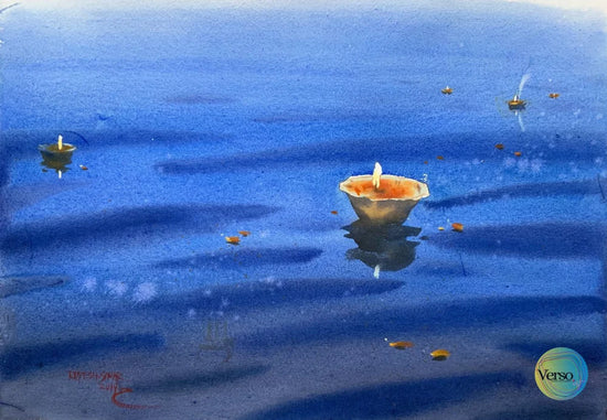 Varanasi Series 8 20 x 14 inch / Watercolor / Unframed, shipped in a roll