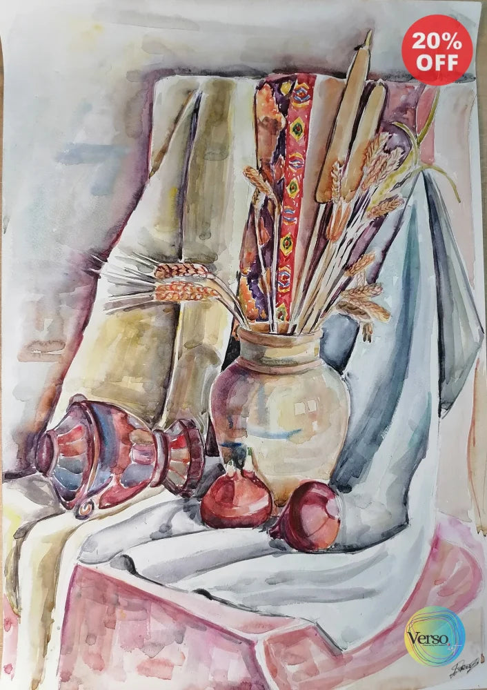 Vases - 42.8 x 61 cm / Watercolor / Unframed, shipped in a roll