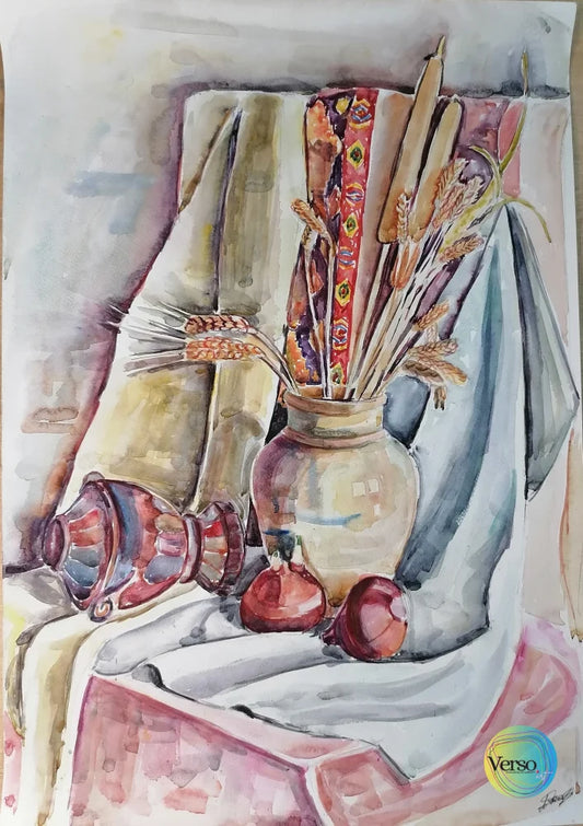 Vases 42.8 x 61 cm / Watercolor / Unframed, shipped in roll