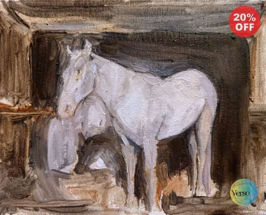 Vision of Pale Horse in Twin Peaks - 25 x 20 cm / Oil / Unframed, shipped in a roll