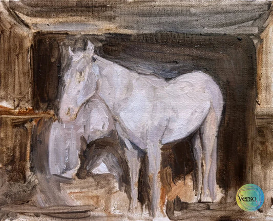 Vision of Pale Horse in Twin Peaks - 25 x 20 cm / Oil / Unframed, shipped in a roll