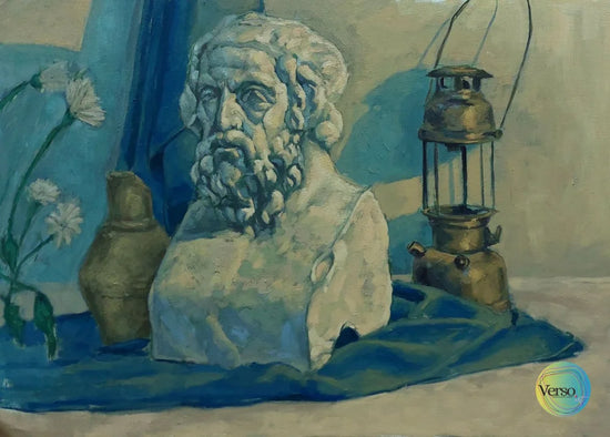 White statue 100 x 70 cm / Oil / Unframed, shipped in roll