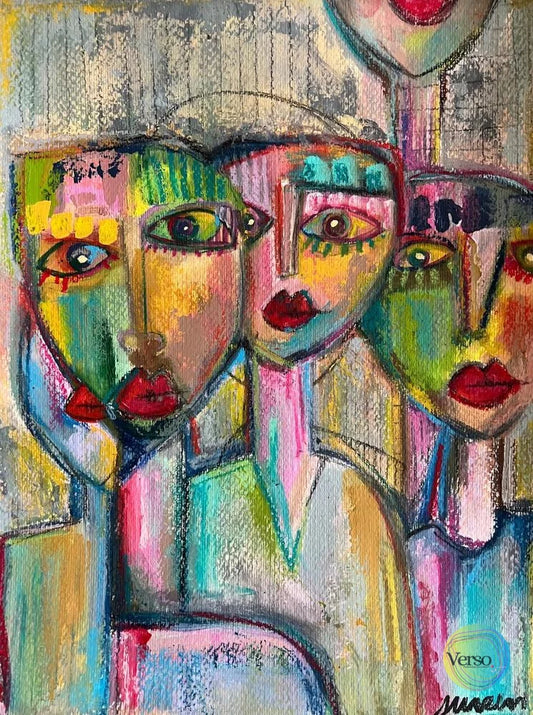 With someone 30 x 40 cm / Mixed / Unframed, shipped in a roll