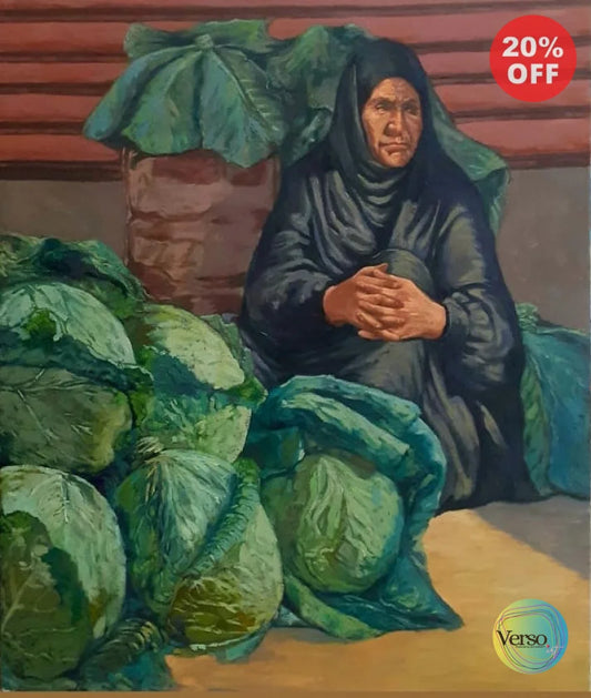 Women with green cabbages 10 x 120 cm / Oil / Unframed, shipped in a roll
