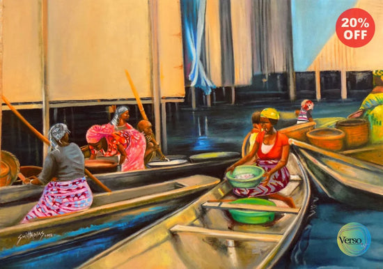 Yaba Makoko Riverine 42 x 30 cm / Oil / Unframed, shipped in a roll